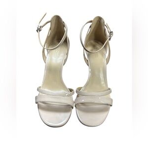 Michael Michael Kors Nude Patent Ankle Strap Heels  8.5M |Classic Dress Sandals